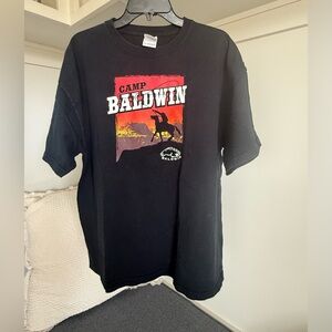 Camp Baldwin Black Graphic T-Shirt with Sunset Print Size XL